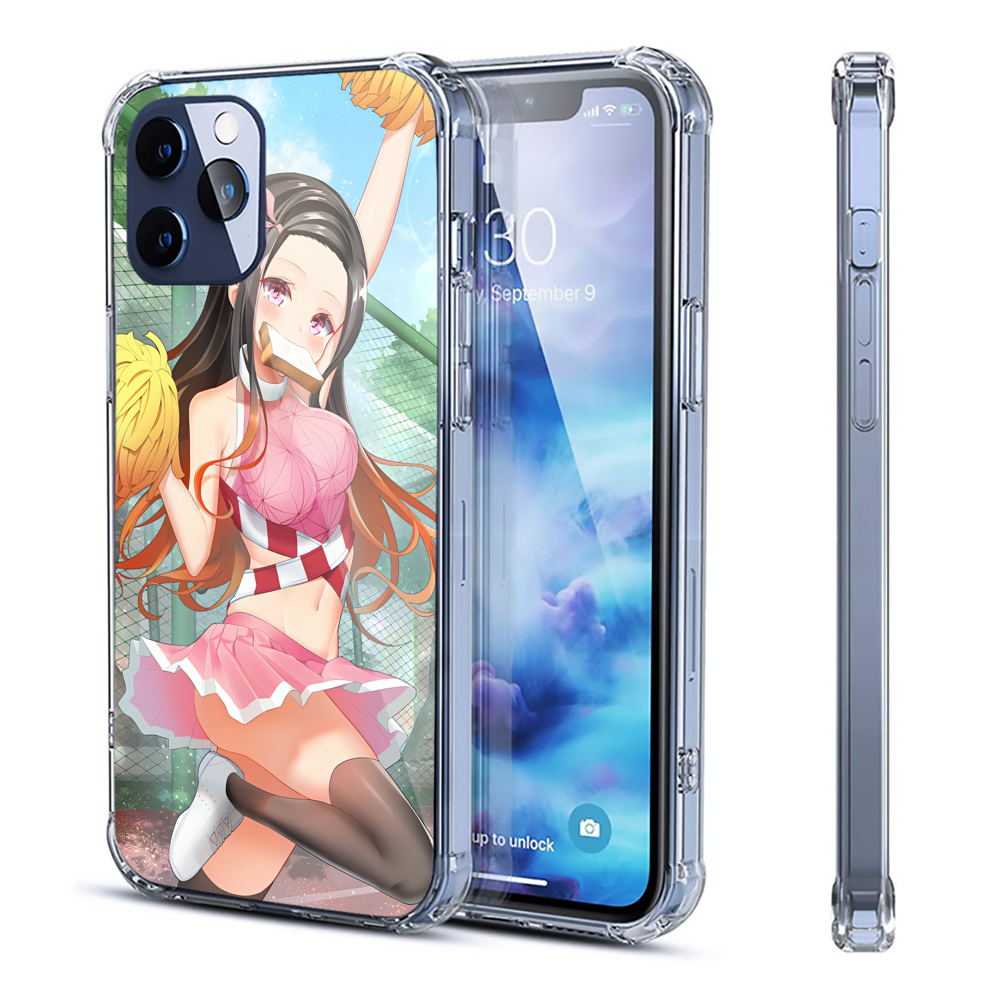 （画像用） 鬼滅の刃（きめつのやいば）竈門 禰󠄀豆子／かまど ねずこ Kamado Nezuko 【iPhone 12シリーズ対応】透明スマホケース（クリアソフトケース）